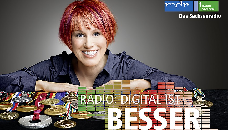 Biathlon-Olympiasiegerin Kati Wilhelm wirbt f&uuml;r Digitalradio