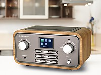 Nicht nur in neuem Style: Hybridradio im Retro-Look, mit Stereo-Lautsprechern und brillantem Farbdisplay Nicht nur in neuem Style: Hybridradio im Retro-Look, mit Stereo-Lautsprechern und brillantem Farbdisplay